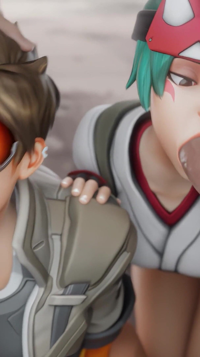 Orlikx: Tracer &amp; Kiriko - แชร์ควย, อมควยและคาวเกิร์ลขี่หนังโป๊ 3 มิติแอบดู