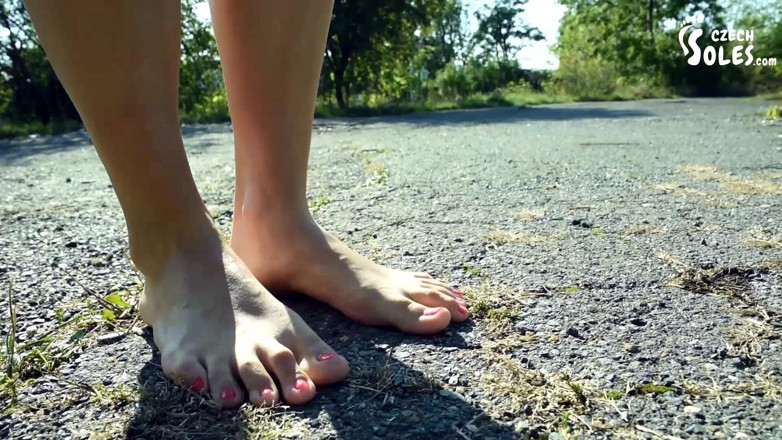Czech Soles - foot fetish content: Dirty bare feet in nature, POV