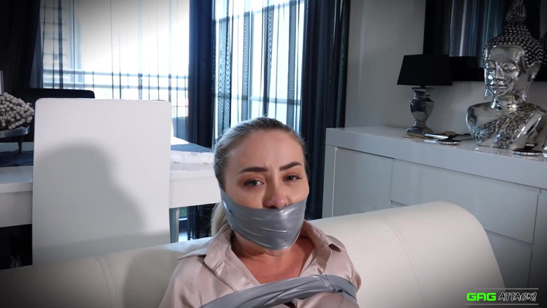 Gag Attack: Aubrey - sexy secretary in tape bondage
