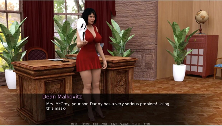 XXX Games Bunk: เกมเพลย์ Milftopia - สวมบทบาท - เจ้าของบ้านพบกับคณบดีวิทยาลัยผู้เช่า