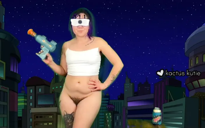 Kactus kutie: Leela Pisses and Cums Live
