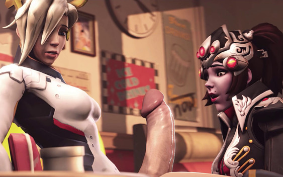 Overwatch Futa - Mercy & Widowmaker Blowjob and Doggystyle Animation