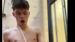 Twink Is Pissing Outside All Over Him Self and Also Tried It