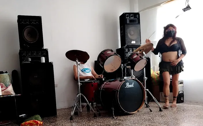 Goky: He Play the Drums for Her - She Dances, Stripping and...