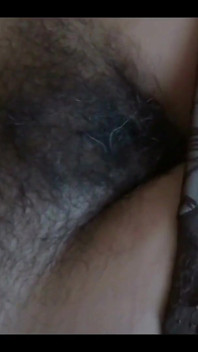 Watching on the Hairy Pussy of My Latina Wife, Beautiful While Resting on Her Bed