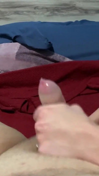 She jerks me off with a condom and I cum inside
