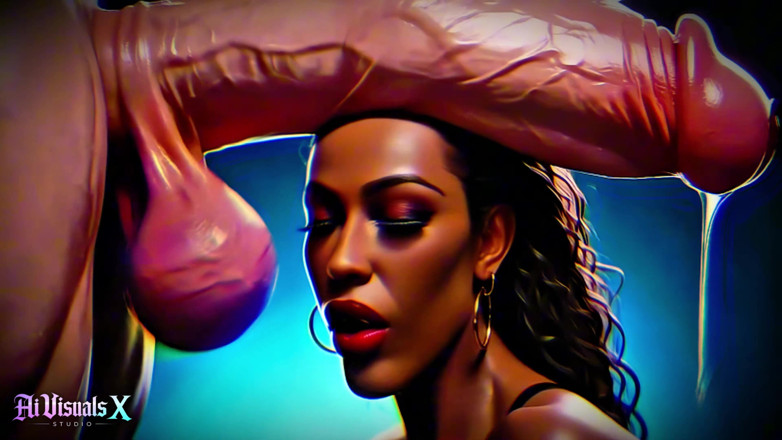 AI Visuals X: Big Boobs and Ass Ebony Goddesses - White Cock Worship Dark...