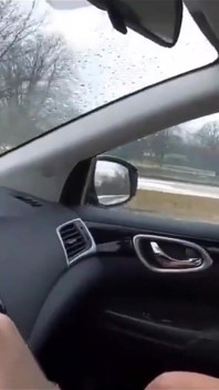 Teen Girl in Plaid Skirt Gets a Ride to School From a Stranger on a Snowy Day