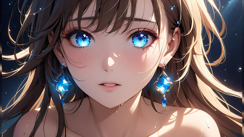 LustRender: Éterické emoce - Ai Dívka se zářícími slzami v intimním detailu