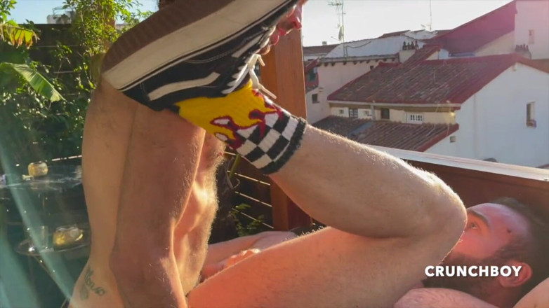 Bareback cum inside studio: Manuel Scalco used raw by Charlie Thiks