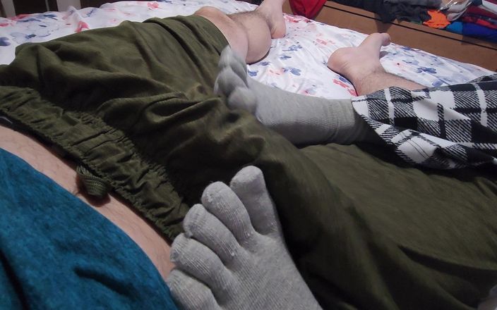 Mimi and Evan: Foot Job and Teasing Rubbing His Cock