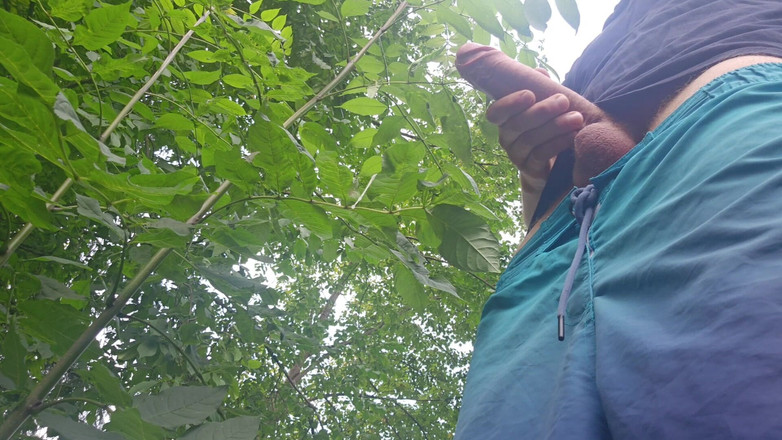 Daddys Legacy: 危险的户外自慰 - 差点被抓住并在树林里大量射精
