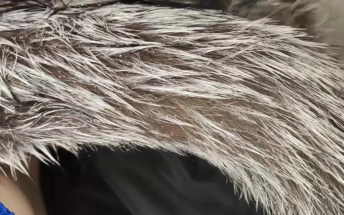 Princess18_: Wet Fur Coat, Double Cum on Fur Coat