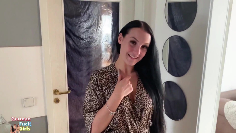 German Fuck Girls: Sexy Black Haired Gets Creampie From Neighbor
