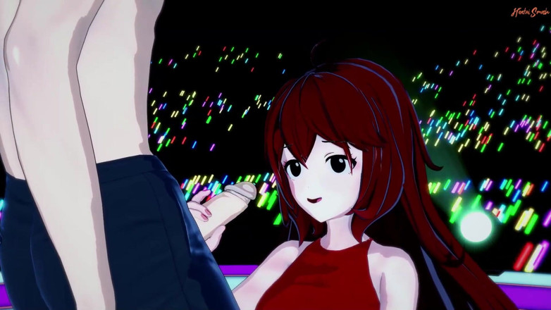 Hentai Smash: Girlfriend sucking dick in front of a crowd and swallowing...