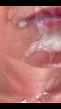 I Give Him Blow Job When He Look My Porn Video and Cum on My Face and in Mouth