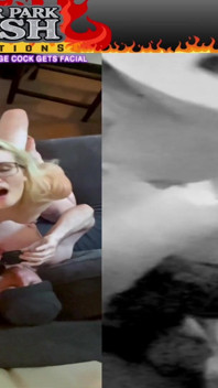 Petite Blonde Cums on Huge Cock and Takes Giant Load on Her Face