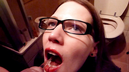 Thumbnail of German librarian with glasses used as pissdrinking slut