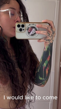 Tattooed Girl with a Split Tongue Smells Her Hairy Armpits After Working Out