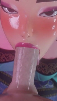 [kpop Demon Hunters] โซอี้ ดูดควยแบบน้ำลายยืด 3D Animation