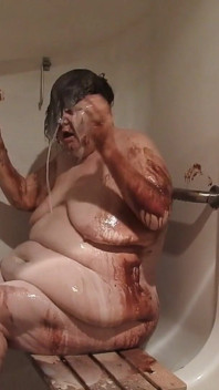 BBWchocolate Milk Messy play then wash it all clean!