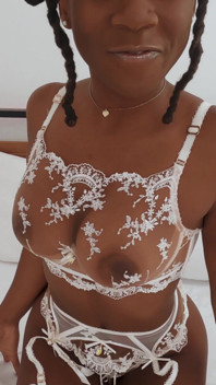 Cute Ebony Hazel Grace in Sexy Lingerie