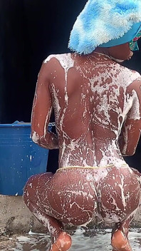 Hot Village Style Bathing, Love Feeling the Breeze Blow on My Juicy Tight Asshole