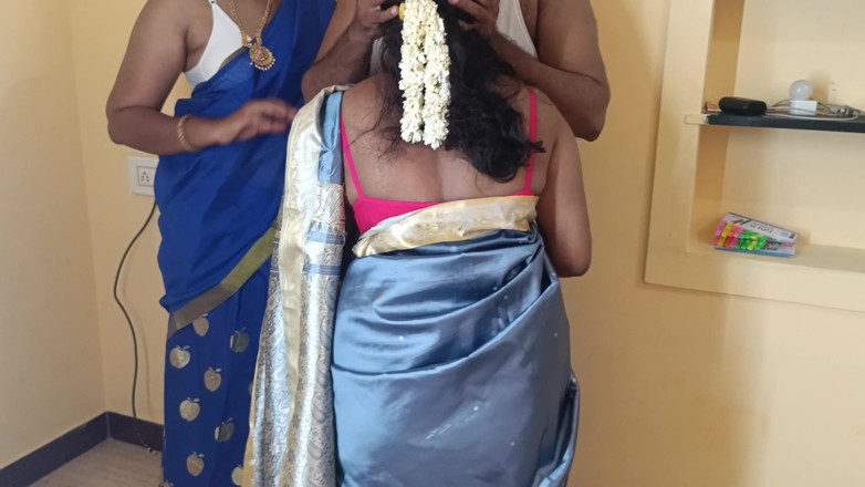 Inba: Housewife and Maid Threesome in Living Room