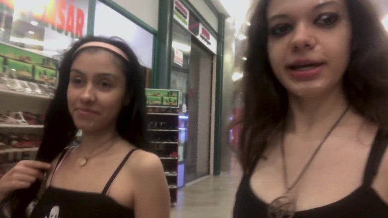 Dolls Cult: Double cum walk at the mall after a huge double...