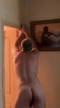 Working Out After Playing with My Cock