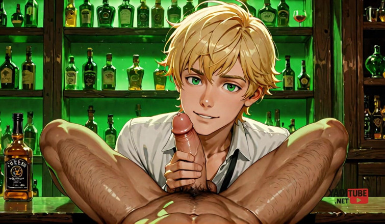 Yaoitube: Yaoi - Blond Twink i en Gay Bar Pic Collection