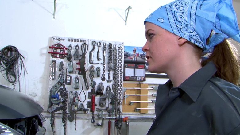 Lesbian Love Movies: Wet T-shirt in the Workshop - Blonde Hoses Down Her Girlfriend...