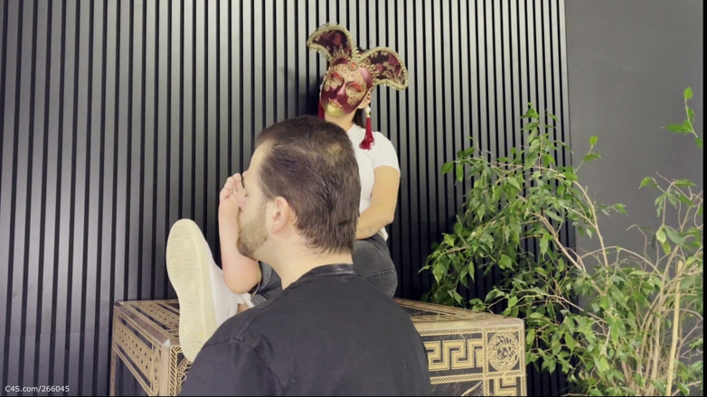 Deep Sole Devotion: Versace Cube Foot Fetish - Silent Sneaker Licking &amp; Deep Barefoot Toe...