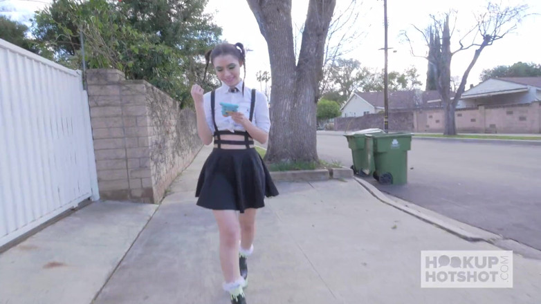 Hookup Hotshot: Adorable teen Lucie Cline takes a hard fucking from guy...