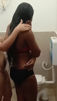 Indian Kamini Bhabhi with Her Stepsister Taking Shower and Masturbation