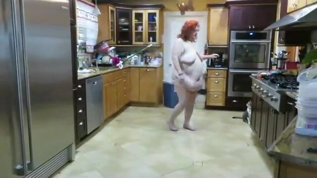 BBW nurse Vicki adventures with friends: Requested video Big fat Stepmom milf cleans kitchen with her...