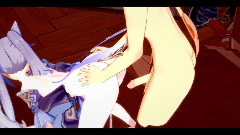 HentaiTubes: Genshin Impact Hentai - Aether X Ganyu Handjoob and Fucked - japanische...