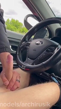 A Hot Twink Cruise on the Highway, Stepdaddy Jerked Me off on the Road and Fucked Me Roughly Bareback! Exclusive.