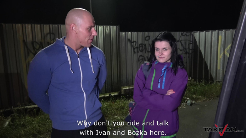 Take Van: Skinny tramp is shaking her small tits on a massive...