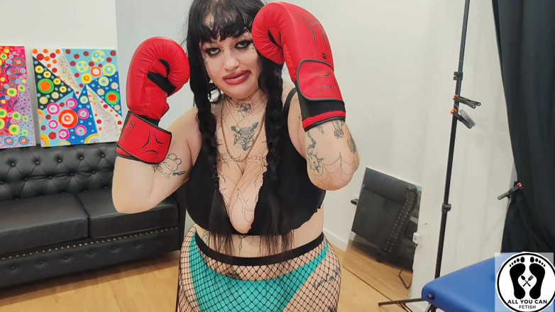 All You Can Fetish: Chubby Girl Boxing Training Bouncing Boobs