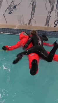 Human Life Raft - Inflated Suit Slave Pool Domination