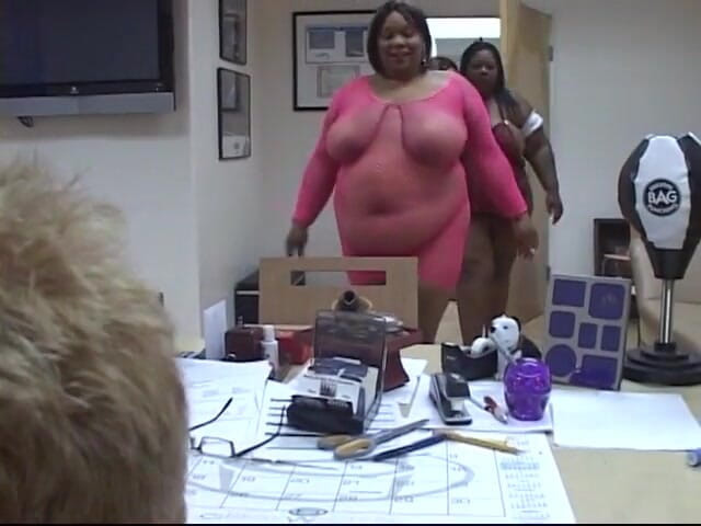 Give me BBW: Two ebony BBWs and a white bitch share white hunk's...