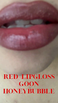 Применение красной lipgloss губ, фетиш, gooning, женское доминирование, Финдом