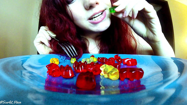 Scarlet Vixen: Giantess Devours Gummy Men and You