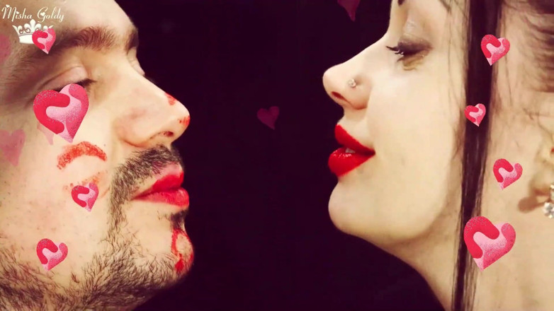 Goddess Misha Goldy: Valentines face and body kissing compilation!