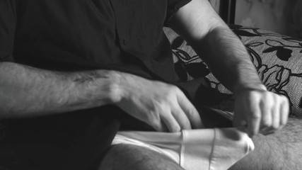 NoelDero: The Boy Jerks off Close-up with a Condom and Cums...