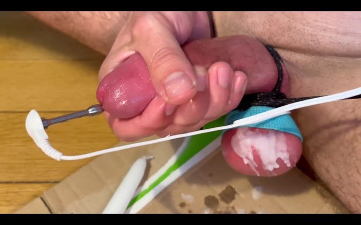 cbtLove: Estim elektro péro horké voskové sperma