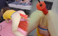 Anal orgasmer på knullmaskinen för sexig MILF Lisa Essex
