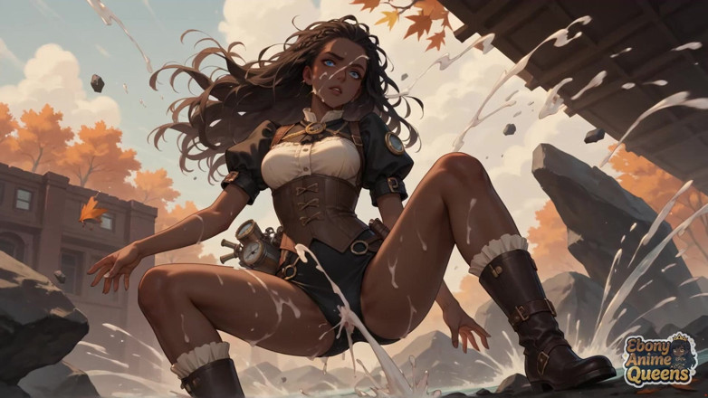 Ebony Anime Queens: Žhavá, cool temná bohyně je ošklivá v románku poháněném parním...