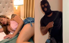 Busty Blonde Does Anal for the First Time a BBC - Secret Masked Man Comes to the Right House